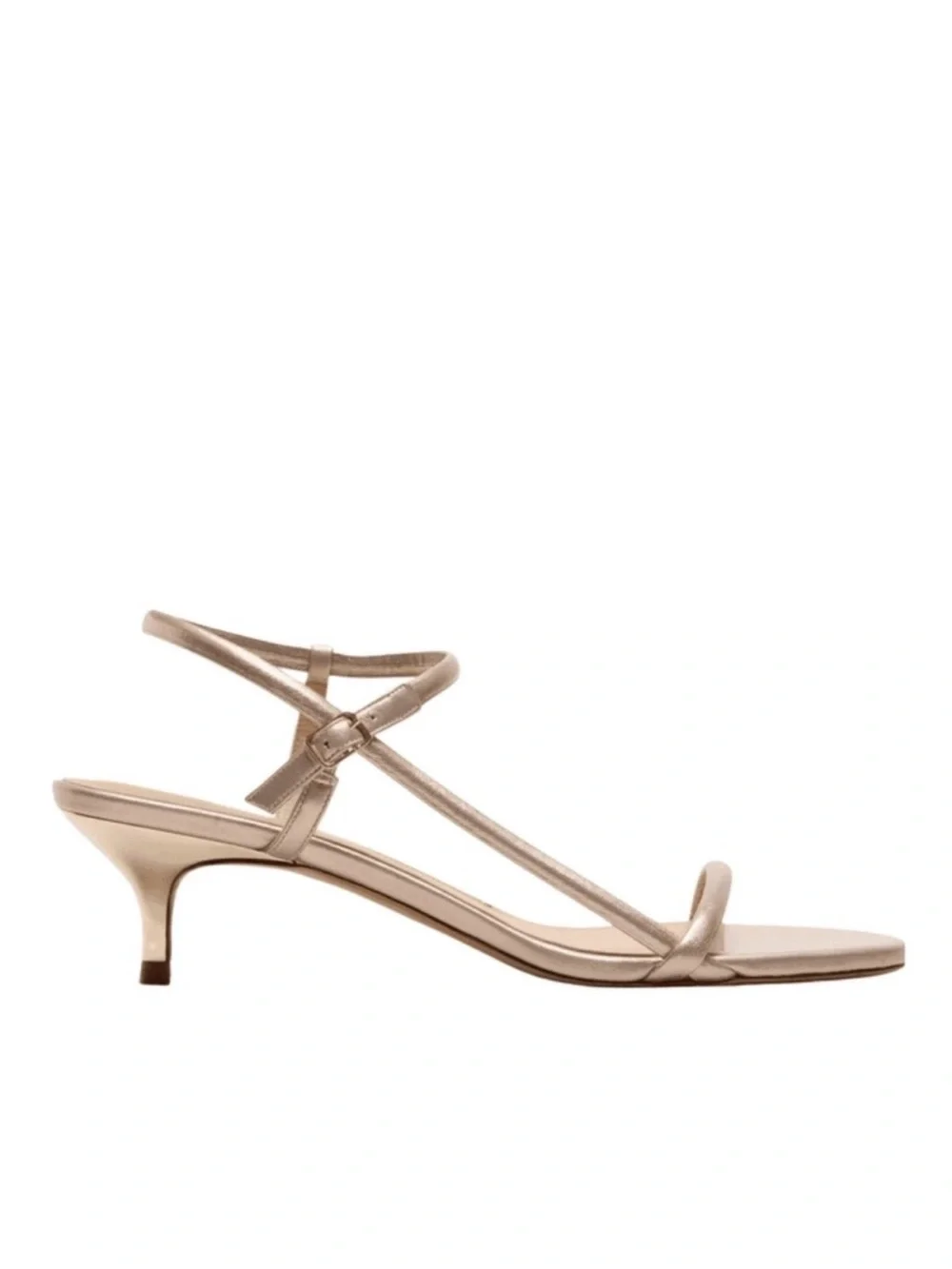 Banana Republic Metallic Strappy Kitten Heel Sandals Italian leather
